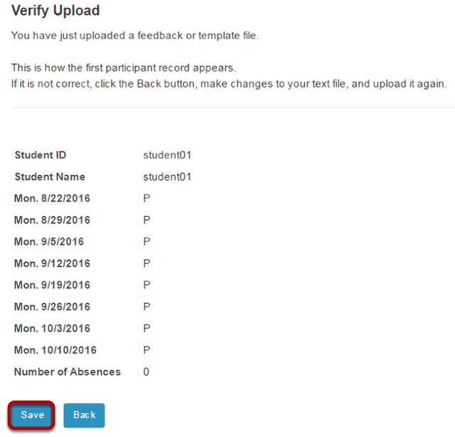Verify the upload.