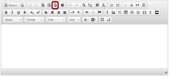 In the Rich Text Editor, click the Paste From Word icon.